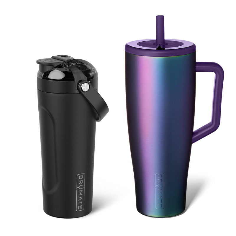 Shake + Glow Bundle | Dark Aura & Matte Black | 40oz/25oz - Picnic Drink-Set