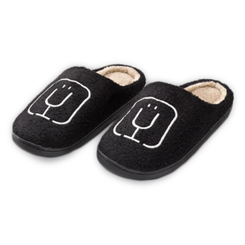 BruMate Fuzzy Slippers | Black - Lightweight Weekend-Wear