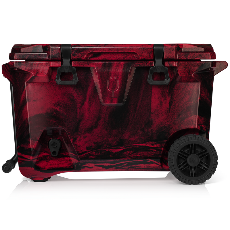 Br Tank 55-Quart Rolling Cooler | Red & Black Swirl - Signature Escape